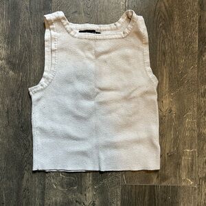 Kendall & Kylie Cream Sleeveless Top